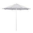 Pemberly Row 9' Market Umbrella - Olefin Gray Stripe/Matted White