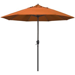 Pemberly Row 9' Tilt Crank Lift Patio Umbrella in Tuscan Orange