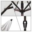 Pemberly Row 9' Bronze Aluminum Pole Patio Umbrella in Olefin White Fabric