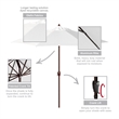 Pemberly Row 9' Bronze Aluminum Pole Patio Umbrella in Olefin White Fabric