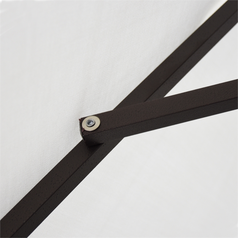 Pemberly Row 9' Bronze Aluminum Pole Patio Umbrella in Olefin Black Fabric