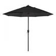 Pemberly Row 9' Bronze Aluminum Pole Patio Umbrella in Olefin Black Fabric