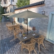 Pemberly Row 9' Olefin Tilt Crank Lift Patio Umbrella in Champagne