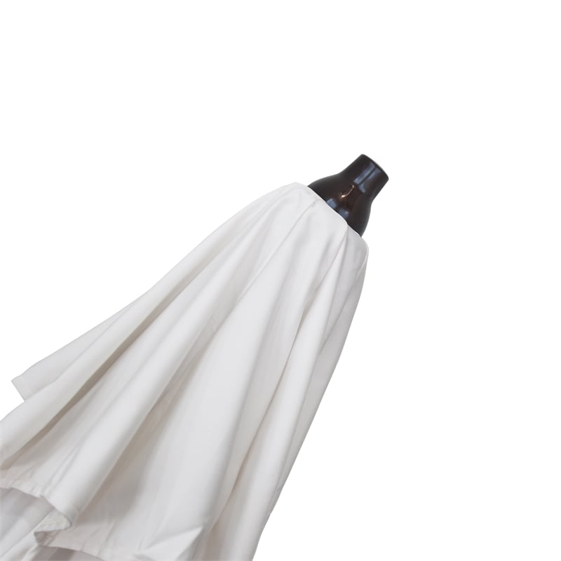 Pemberly Row 9' Bronze Aluminum Pole Patio Umbrella in Olefin Sesame Fabric