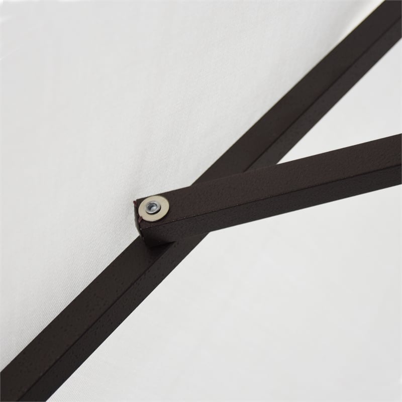 Pemberly Row 9' Bronze Aluminum Pole Patio Umbrella in Olefin Sesame Fabric