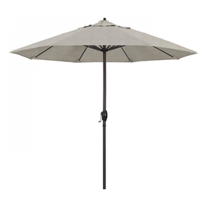 Pemberly Row 9' Bronze Aluminum Pole Patio Umbrella in Olefin Granite Fabric