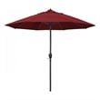 Pemberly Row 9' Bronze Aluminum Pole Patio Umbrella in Pacifica Red Fabric