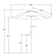 Pemberly Row 9' Bronze Aluminum Pole Patio Umbrella in Pacifica Black Fabric