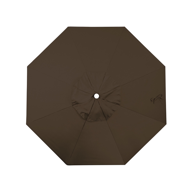 Pemberly Row 9' Bronze Aluminum Pole Patio Umbrella in Pacifica Mocha Fabric