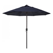 Pemberly Row 9' Bronze Aluminum Pole Patio Umbrella in Pacifica Navy Blue Fabric