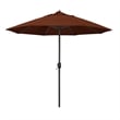 Pemberly Row 9' Bronze Aluminum Pole Patio Umbrella in Pacifica Brick Fabric