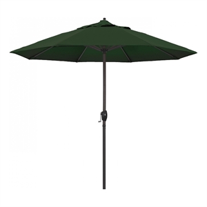 Pemberly Row 9' Bronze Aluminum Pole Patio Umbrella in Pacifica Green Fabric