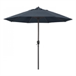 Pemberly Row 9' Bronze Aluminum Pole Patio Umbrella in Pacifica Sapphire Fabric