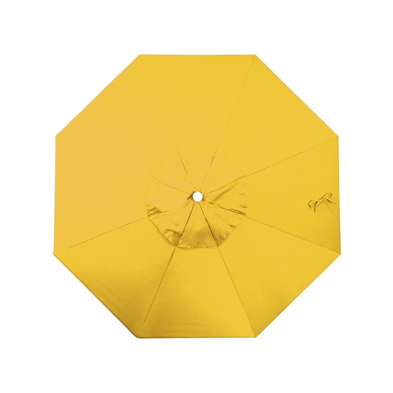 Pemberly Row 9' Bronze Aluminum Pole Patio Umbrella in Pacifica Yellow Fabric