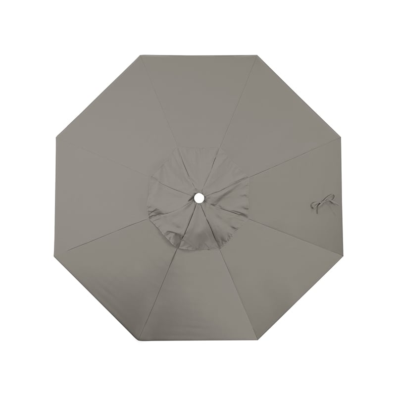 Pemberly Row 9' Bronze Aluminum Pole Patio Umbrella in Pacifica Taupe Fabric