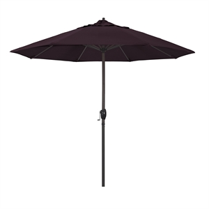 Pemberly Row 9' Bronze Aluminum Pole Patio Umbrella in Pacifica Purple Fabric