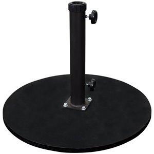 Pemberly Row Contemporary Sturdy Cast Iron Umbrella Base in Black