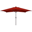 Pemberly Row Contemporary 11' Patio Umbrella in Red Finish Fabric
