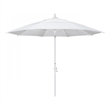 Pemberly Row 11' White Aluminum Pole Patio Umbrella in Pacifica Natural Fabric