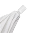 Pemberly Row 11' White Aluminum Pole Patio Umbrella in Pacifica Taupe Fabric
