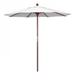 Pemberly Row 7.5' Push Lift Wood Pole Patio Umbrella in Olefin White Fabric
