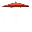 Pemberly Row 7.5' Push Lift Wood Pole Patio Umbrella in Olefin Sunset Fabric