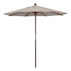Pemberly Row 7.5' Push Lift Wood Pole Patio Umbrella in Olefin Granite Fabric