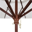 Pemberly Row 7.5' Push Lift Wood Pole Patio Umbrella in Pacifica Red Fabric