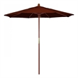 Pemberly Row 7.5' Push Lift Wood Pole Patio Umbrella in Pacifica Brick Fabric