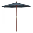 Pemberly Row 7.5' Push Lift Wood Pole Patio Umbrella in Pacifica Sapphire Fabric