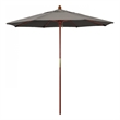 Pemberly Row 7.5' Push Lift Wood Pole Patio Umbrella in Pacifica Taupe Fabric