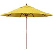 Pemberly Row Contemporary 9' Olefin Push Lift Patio Umbrella in Lemon
