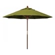 Pemberly Row 9' Push Lift Wood Pole Patio Umbrella in Olefin Kiwi Fabric