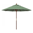 Pemberly Row 9' Push Lift Wood Pole Patio Umbrella in Pacifica Spa Fabric