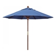 Pemberly Row 9' Push Lift Wood Pole Patio Umbrella in Pacifica Capri Fabric