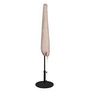 Pemberly Row Contemporary 9' Umbrella Cover in Beige Finish Fabric
