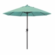 Pemberly Row 9' Bronze Aluminum Pole Patio Umbrella in Performance Fabric Mist