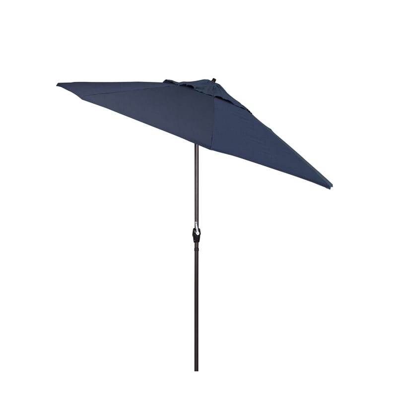 Pemberly Row 9' Bronze Aluminum Pole Patio Umbrella - Performance Fabric Indigo