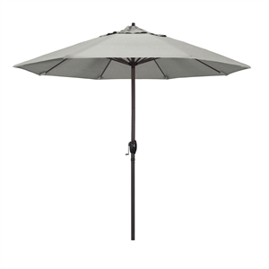 Pemberly Row 9' Bronze Aluminum Pole Performance Fabric Granite Patio Umbrella