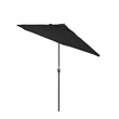 Pemberly Row 9' Bronze Aluminum Pole Patio Umbrella in Performance Fabric Black
