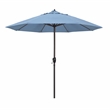 Pemberly Row 9' Bronze Aluminum Pole Patio Umbrella in Performance Fabric Blue