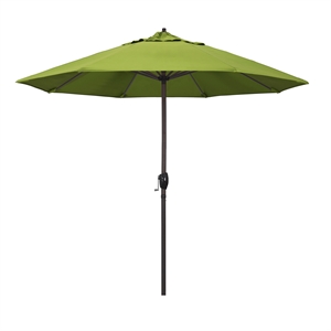 Pemberly Row 9' Bronze Aluminum Pole Patio Umbrella in Performance Fabric Macaw