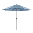 Pemberly Row 9' Bronze Aluminum Pole Patio Umbrella in Performance Fabric Oasis
