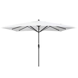Pemberly Row 11' Bronze Aluminum Pole Performance Fabric Natural Patio Umbrella