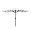 Pemberly Row 11' Bronze Aluminum Pole Performance Fabric Natural Patio Umbrella