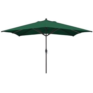 Pemberly Row 11' Bronze Aluminum Pole Patio Umbrella - Performance Fabric Green