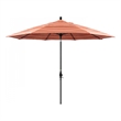 Pemberly Row 11' Black Aluminum Pole Patio Umbrella in Performance Fabric Mango
