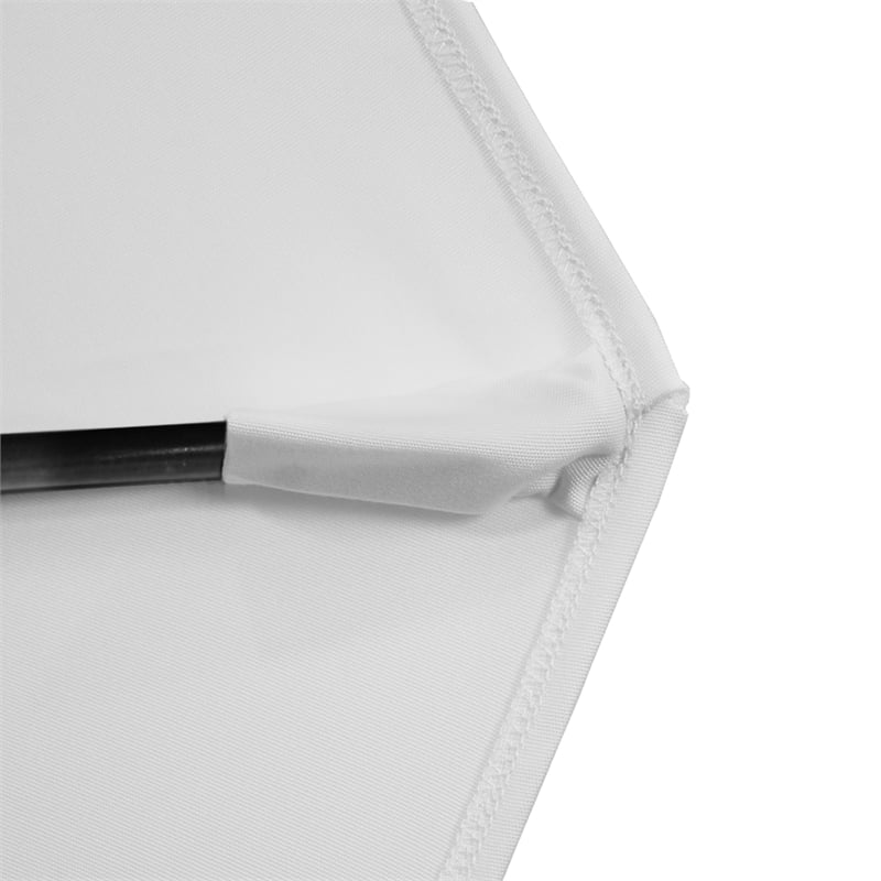 Pemberly Row 11' Black Aluminum Pole Patio Umbrella - Performance Fabric Sesame