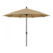 Pemberly Row 11' Black Aluminum Pole Patio Umbrella - Performance Fabric Sesame
