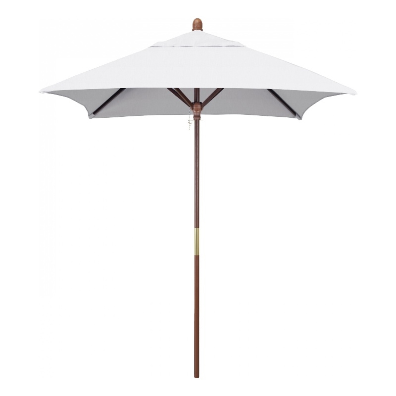 Pemberly Row 6' Push Lift Wood Pole Patio Umbrella - Performance Fabric Natural